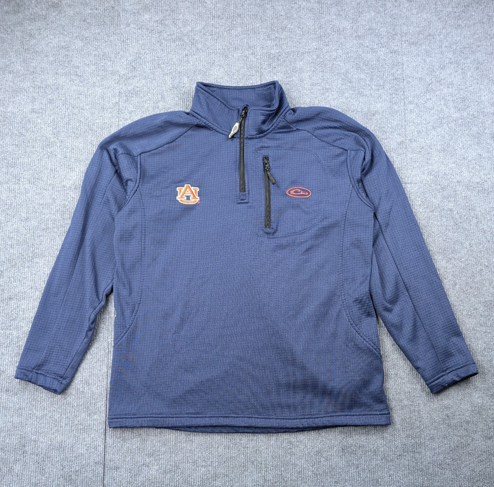 Drake 1/4 Zip Fleece Mens Small Auburn University Logo Pullover Outdoors College